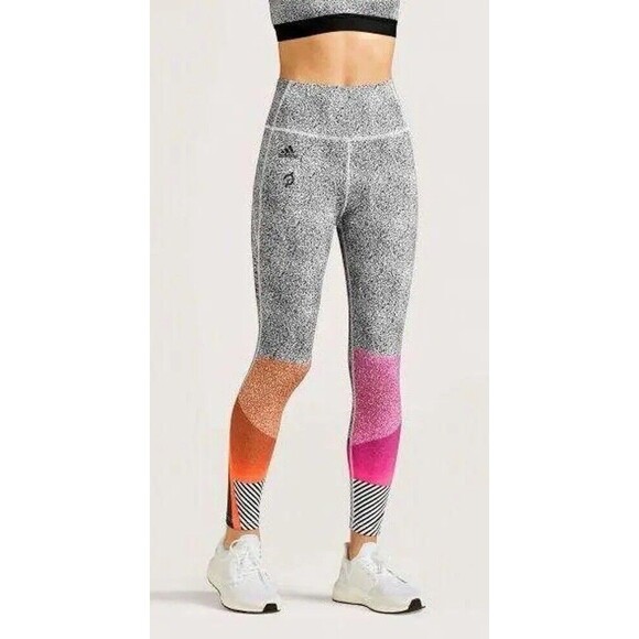adidas Pants - Adidas x Peloton Pants size M Leggings Compression Biking Workout Pink Orange‎